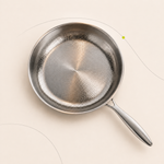 Pure titanium pan viewed from above