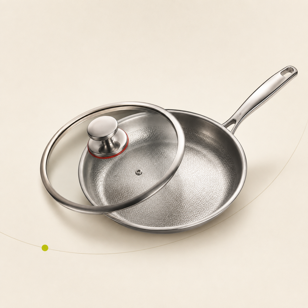 Pure titanium frying pan with lid, PFAS-free cookware, La Livia